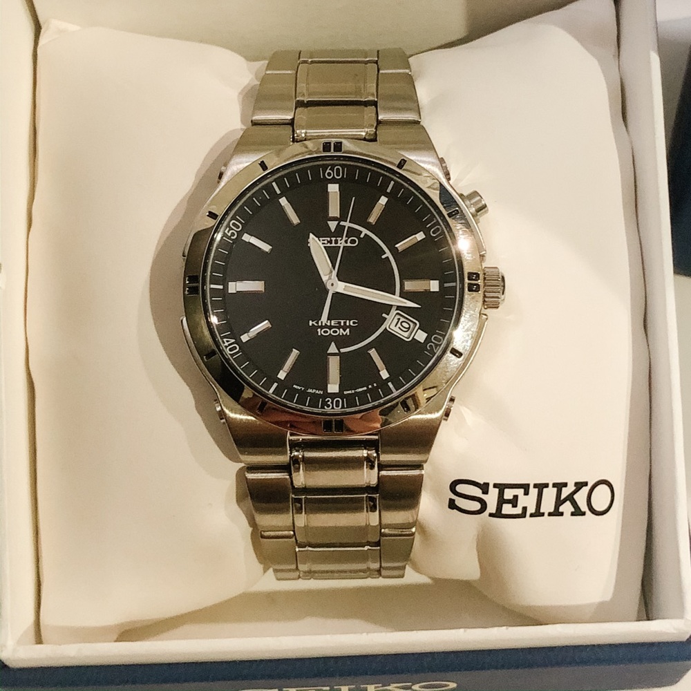Seiko kinetic full steel men’s watch